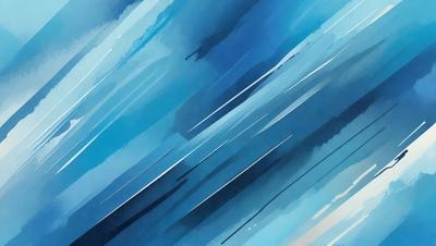 The primary subject of the image is a blue sky with clouds. The setting is a cloudy day, and the visual style is a painting or drawing. The colors and mood of the image are predominantly blue, creating a calm and serene atmosphere.