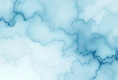 The primary subject of the image is a blue and white cloudy sky. The setting is a cloudy sky with a blue background. The visual style is a digital art or illustration, creating a unique and artistic representation of the cloudy sky. The colors and mood of the image are predominantly blue and white, giving it a calm and serene atmosphere.