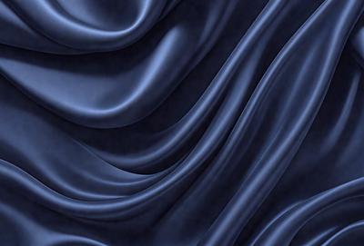 The primary subject of the image is a blue fabric, which appears to be a piece of cloth or a curtain. The setting is a dark room, and the visual style is a close-up of the blue fabric. The colors and mood of the image are predominantly dark and moody, with the blue fabric being the main focus.