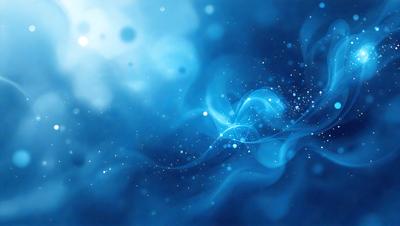 The primary subject of the image is a blue background with a swirling pattern of stars. The setting appears to be a space-themed environment, possibly a futuristic or celestial scene. The visual style of the image is digital art, as it features a smooth and flowing pattern of stars. The dominant colors in the image are blue and white, creating a serene and calming atmosphere.