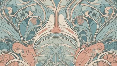 The primary subject of the image is a decorative design featuring a blue and white color scheme. The design is likely an artistic pattern or a decorative piece, such as a wallpaper or a textile. The setting or background of the image is a blue and white color palette, which adds to the overall visual style of the design. The image appears to be a digital art or illustration, showcasing the artist's creativity and attention to detail. The colors and mood of the design are calming and serene