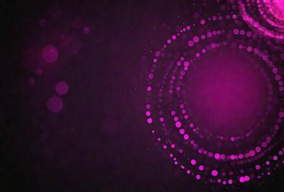 The primary subject of the image is a pink circle with a purple background. The circle is surrounded by a pattern of pink dots, creating a visually striking and vibrant scene. The setting appears to be a dark background, which contrasts with the bright colors of the circle and dots. The visual style of the image is a combination of digital art and illustration, giving it a modern and artistic appearance. The colors and mood of the image are predominantly pink and purple, evoking a