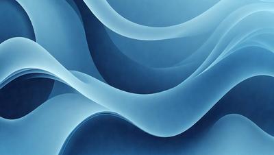 The primary subject of the image is a blue, swirling, and flowing pattern. The setting is a blue background, and the visual style appears to be a digital art or illustration. The dominant colors are blue and white, creating a calm and soothing atmosphere.