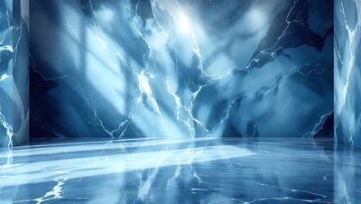 The primary subject of the image is a bright, blue, and white lightning bolt. The lightning bolt is the main object, scene, or focus of the image. The setting or background features a blue and white sky, which adds to the overall atmosphere of the image. The visual style of the image is a combination of photo and digital art, creating a unique and eye-catching representation of the lightning bolt. The colors and mood of the image are predominantly blue and white, with a hint of bright