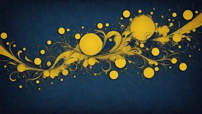 The primary subject of the image is a yellow and blue artistic design, possibly a painting or a digital artwork. The setting is a blue background, which contrasts with the yellow and blue colors of the design. The visual style appears to be a combination of digital art and illustration, creating a unique and eye-catching piece. The colors and mood of the image are vibrant and lively, with the yellow and blue hues evoking a sense of energy and creativity.