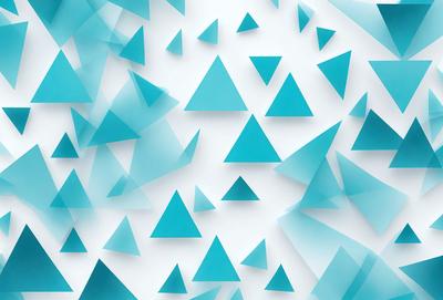 The primary subject of the image is a collection of blue triangles. These triangles are arranged in various orientations and sizes, creating a visually interesting pattern. The setting is a white background, which provides a clean and minimalist appearance. The visual style is a combination of digital art and illustration, as the triangles are created using a computer program or digital drawing tool. The dominant colors are blue and white, giving the image a calm and soothing atmosphere.