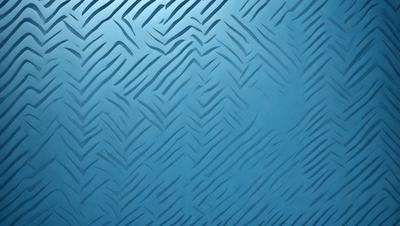 The primary subject of the image is a blue wall with a pattern of zigzag lines. The setting is a room with a blue background. The visual style is a patterned wallpaper, giving the room a modern and stylish appearance. The dominant colors are blue and white, creating a calm and soothing atmosphere.