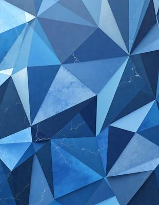 The primary subject of the image is a blue and white geometric pattern, which appears to be a digital art or illustration. The setting is a blue background, and the visual style is a combination of digital art and illustration. The dominant colors in the image are blue and white, creating a calm and soothing atmosphere.