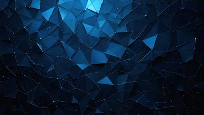The primary subject of the image is a blue and white geometric pattern, which is the main object, scene, or focus of the image. The setting or background is a dark blue space, which adds to the overall atmosphere. The visual style of the image is a combination of digital art and illustration, creating a unique and intricate design. The dominant colors in the image are blue and white, which contribute to the overall mood and aesthetic of the pattern.