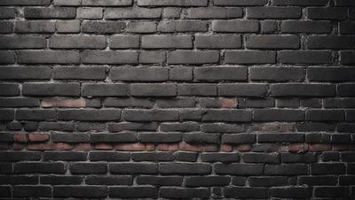 The primary subject of the image is a brick wall. The setting is a dark room, and the visual style is a black and white photo. The colors and mood of the image are predominantly dark and moody, with the brick wall being the main focus.