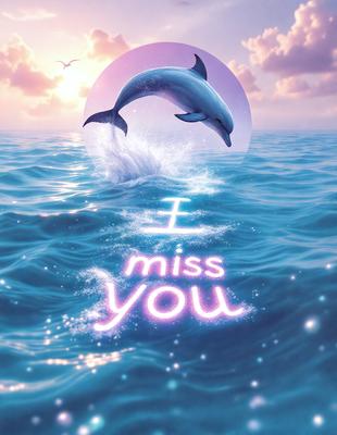 The primary subject of the image is a dolphin, which is the main focus of the scene. The dolphin is swimming in a large body of water, which serves as the setting or background. The visual style of the image is digital art, as it is a well-crafted and detailed illustration. The colors and mood of the image are bright and cheerful, with the dolphin and the water creating a sense of freedom and joy.