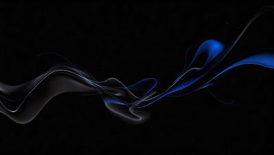 The primary subject of the image is a blue smoke or mist, which is the main object, scene, or focus of the image. The setting or background is a dark, black background, which creates a dramatic and moody atmosphere. The visual style of the image is a digital art or illustration, as it appears to be a digital creation rather than a photo. The colors and mood of the image are predominantly dark and mysterious, with the blue smoke or mist being the most prominent and eye-catching element.