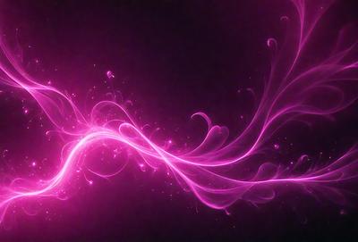 The primary subject of the image is a pink, flowing, and swirling pattern. The setting is a dark background, which contrasts with the vibrant pink color of the pattern. The visual style appears to be a digital art or illustration, as the pattern is fluid and dynamic. The colors and mood of the image are predominantly pink, creating a warm and lively atmosphere.