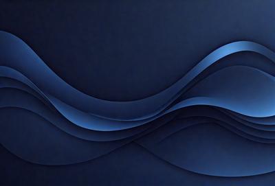 The primary subject of the image is a blue wave pattern. The setting is a dark blue background, which creates a contrasting effect with the wave pattern. The visual style is a digital art or illustration, as the wave pattern is intricately detailed and smoothly rendered. The dominant colors are blue and black, giving the image a calm and serene atmosphere.