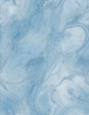 The primary subject of the image is a blue marble tile with a pattern of swirls and waves. The setting is a bathroom, as indicated by the presence of the marble tile. The visual style is a close-up of the tile, showcasing its intricate design. The dominant colors are blue and white, creating a calm and soothing atmosphere.