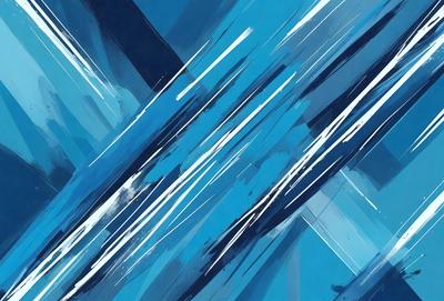 The primary subject of the image is a blue and white painting featuring a pattern of blue and white stripes. The setting is a blue background, and the visual style appears to be a digital art or illustration. The dominant colors in the painting are blue and white, creating a calm and soothing atmosphere.