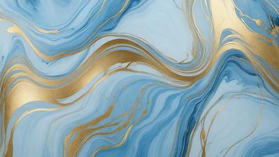 The primary subject of the image is a blue and gold marbled tile. The setting is a bathroom, as indicated by the presence of a blue and gold marbled tile. The visual style is a close-up of the tile, showcasing its intricate design. The dominant colors are blue and gold, creating a luxurious and elegant atmosphere.