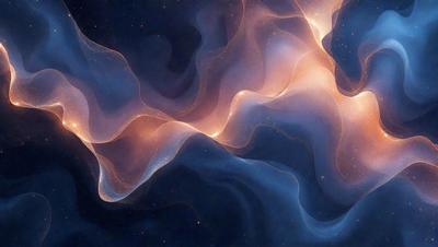 The primary subject of the image is a swirling, colorful pattern that resembles a galaxy or a nebula. The setting is a dark, starry sky, which provides a contrasting background to the vibrant colors of the pattern. The visual style of the image is a combination of digital art and illustration, creating a unique and captivating representation of the cosmic phenomenon. The dominant colors in the image are blue, orange, and purple, which evoke a sense of wonder and awe