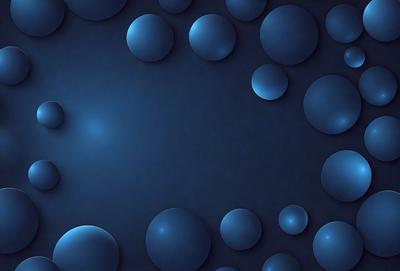 The primary subject of the image is a blue background with a pattern of blue and white circles. The setting is a dark blue background, which creates a contrast with the white and blue circles. The visual style is a digital art or illustration, as the circles are arranged in a visually appealing manner. The colors and mood of the image are predominantly blue, creating a calm and serene atmosphere.