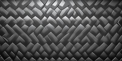 The primary subject of the image is a close-up of a black and grey patterned surface, which appears to be a textured wall or a piece of artwork. The setting is indoors, with the patterned surface being the main focus of the image. The visual style is a combination of a photo and digital art, creating a unique and intriguing appearance. The colors and mood of the image are predominantly black and grey, with a slightly dark and moody atmosphere.
