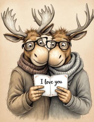 The primary subject of the image is two cartoon deer wearing glasses and holding a book. They are standing next to each other, with one deer on the left and the other on the right. The setting appears to be a forest, as the deer are surrounded by trees. The visual style of the image is a combination of digital art and illustration, creating a whimsical and playful atmosphere. The colors used in the image are predominantly earth tones, giving the scene a natural and serene mood