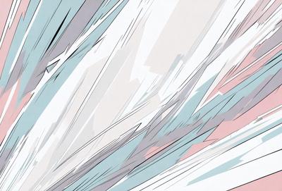 The primary subject of the image is a colorful, abstract art piece featuring a mix of blue, pink, and white colors. The setting is a white background, which provides a clean and minimalist appearance. The visual style is a combination of digital art and illustration, creating a unique and eye-catching design. The overall atmosphere is vibrant and lively, with the colors and patterns creating a sense of movement and energy.