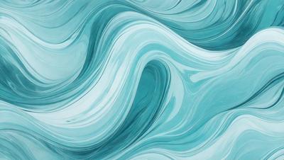 The primary subject of the image is a blue and white ocean wave. The setting is the ocean, with the wave being the main focus of the image. The visual style is a painting, which gives the image a more artistic and creative appearance. The dominant colors are blue and white, creating a serene and calming atmosphere.