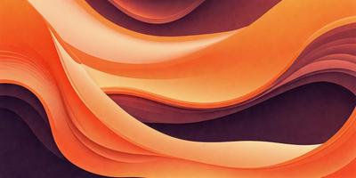 The primary subject of the image is a large, colorful, and abstract design. The setting is a wall, and the visual style is a combination of digital art and illustration. The dominant colors are orange and red, creating a warm and vibrant atmosphere.