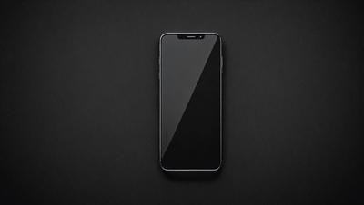 The primary subject of the image is a smartphone, which is prominently displayed on a black background. The setting appears to be a dark room, with the phone being the main focus of the scene. The visual style of the image is a close-up of the smartphone, showcasing its design and features. The colors in the image are predominantly black, giving the image a sleek and modern appearance.