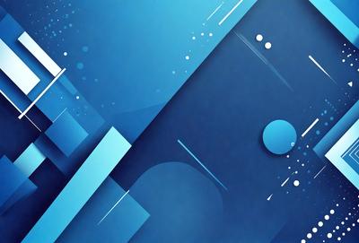 The primary subject of the image is a blue and white geometric design. The setting is a blue background, and the visual style appears to be a digital art or illustration. The dominant colors are blue and white, creating a calm and soothing atmosphere.