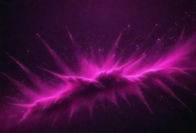 The primary subject of the image is a purple, pink, and white nebula. The setting is a dark, starry sky, and the visual style is a digital art or illustration. The dominant colors and overall atmosphere are vibrant and lively, with the nebula appearing as a swirling mass of colorful gas.