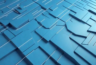 The primary subject of the image is a blue and white patterned surface, which appears to be a blue tile or a blue and white wall. The setting is a room with a blue and white patterned wall, and the visual style is a combination of digital art and illustration. The dominant colors are blue and white, creating a calm and soothing atmosphere.