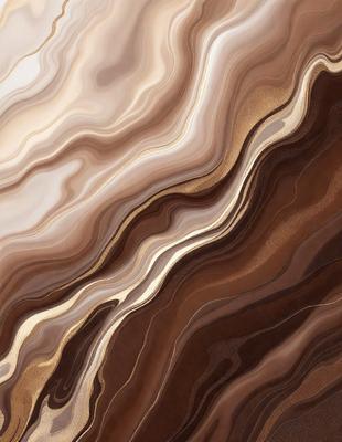 The primary subject of the image is a close-up of a marble wall with a brown and gold color scheme. The setting is a room with a brown and gold marble wall, which serves as the background. The visual style is a close-up of the marble wall, showcasing its intricate patterns and textures. The colors and mood of the image are warm and earthy, with the brown and gold tones creating a sense of luxury and sophistication.