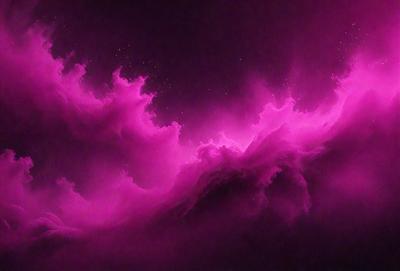 The primary subject of the image is a purple cloud, which is the main object, scene, or focus of the image. The setting or background is a dark, pinkish sky, which adds to the overall atmosphere. The visual style of the image is a combination of photo and digital art, creating a unique and artistic representation of the purple cloud. The dominant colors in the image are purple and pink, which contribute to the overall mood and aesthetic of the scene.