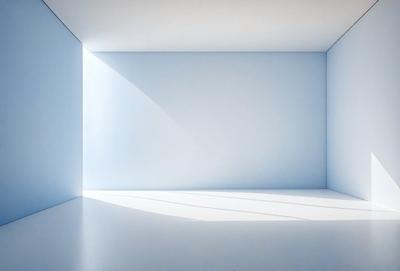 The primary subject of the image is a white room with a white wall. The setting is a large, empty room with a single white wall. The visual style is a photo, and the colors and mood are predominantly white, giving the room a clean and minimalistic appearance.