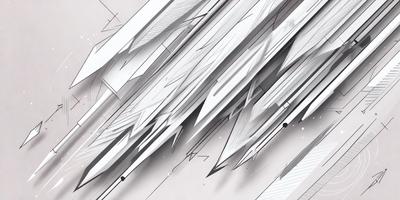 The primary subject of the image is a collection of white, thin, and long objects, possibly resembling swords or arrows. These objects are arranged in a visually appealing manner, creating a sense of depth and dimension. The setting appears to be a white background, which further emphasizes the contrast between the objects and the background. The visual style of the image is a combination of digital art and illustration, as the objects are carefully crafted and arranged to create a cohesive and aesthetically pleasing composition.