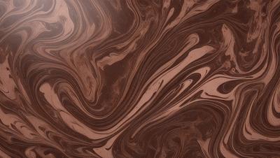 The primary subject of the image is a close-up of a brown and black marbled surface, which appears to be a wood grain pattern. The setting is a room with a wooden floor, and the visual style is a close-up of the marbled surface. The colors and mood of the image are predominantly brown and black, giving it a rich and textured appearance.
