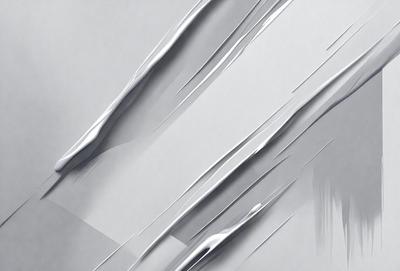 The primary subject of the image is a close-up of a silver metal surface, possibly a metal sheet or a metal wall. The setting is a room with a white background, which contrasts with the silver metal surface. The visual style of the image is a combination of a photo and digital art, as it appears to be a close-up of a metal surface with a digital art-like texture. The colors and mood of the image are predominantly silver and white, creating a clean and modern atmosphere.