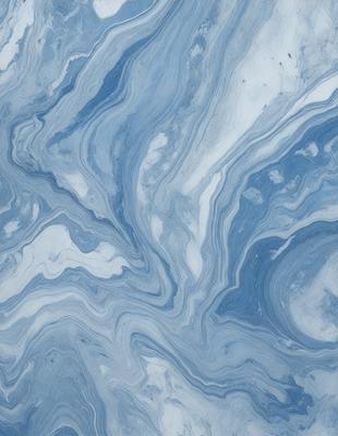 The primary subject of the image is a blue and white marbled tile. The setting is a close-up of the tile, showcasing its intricate design. The visual style is a photo, capturing the details of the tile. The dominant colors are blue and white, creating a calm and soothing atmosphere.