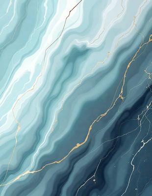 The primary subject of the image is a blue and white marbled wall. The setting is a room with a blue and white marbled wall, which serves as the background. The visual style is a combination of a photo and digital art, creating a unique and artistic representation of the marbled wall. The dominant colors are blue and white, giving the image a calm and serene atmosphere.