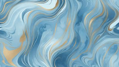The primary subject of the image is a blue and gold swirl pattern, which is the main object, scene, or focus of the image. The setting or background features a blue and gold swirl pattern, which creates a visually appealing and cohesive environment. The visual style of the image is a combination of digital art and illustration, as it is a digital artwork with a detailed and intricate design. The colors and mood of the image are predominantly blue and gold, which evoke a sense of elegance