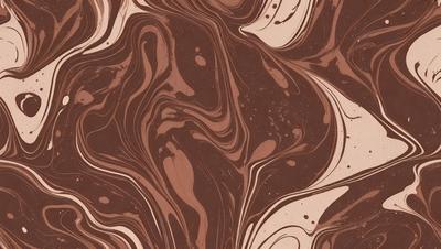 The primary subject of the image is a close-up of a brown and white marbled pattern, which appears to be a textured wallpaper or a piece of art. The setting is indoors, with the pattern covering the entire visible surface. The visual style is a combination of a photo and a digital art, as it captures the intricate details of the marbled pattern. The colors and mood of the image are warm and earthy, with the brown and white colors creating a sense of depth and texture.