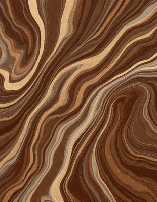 The primary subject of the image is a brown and gold marbled pattern, which is the main focus of the image. The setting is a wall, and the visual style is a close-up of the marbled pattern. The colors and mood of the image are warm and earthy, with the brown and gold tones creating a natural and textured appearance.