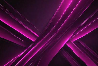 The primary subject of the image is a purple and pink neon light pattern. The setting is a dark background, which contrasts with the bright colors of the neon light. The visual style is a digital art or illustration, as the light pattern is created using a computer or digital medium. The colors and mood of the image are predominantly purple and pink, giving it a vibrant and lively atmosphere.