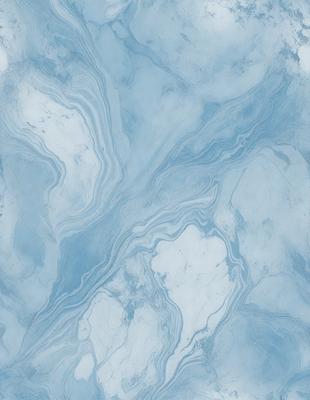 The primary subject of the image is a blue and white marbled wall. The setting is a room with a blue and white marbled wall as the main focus. The visual style is a close-up of the marbled wall, showcasing its intricate patterns. The colors and mood of the image are predominantly blue and white, creating a calm and serene atmosphere.