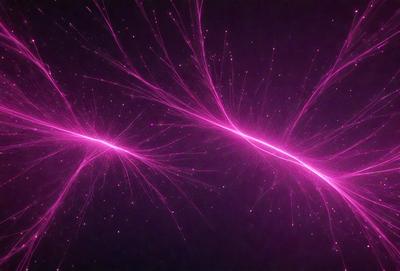 The primary subject of the image is a purple light streak or a purple lightning bolt, which appears to be a digital art or illustration. The setting is a dark background, and the visual style is a combination of digital art and lightning bolts. The colors and mood of the image are predominantly purple, creating a unique and striking visual effect.