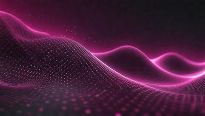 The primary subject of the image is a pink wave or a pink mountain, which is the main focus of the image. The setting is a dark background, which contrasts with the pink wave or mountain. The visual style is a digital art or illustration, as the image appears to be a digital creation. The colors and mood of the image are predominantly pink, giving it a warm and vibrant atmosphere.