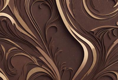 The primary subject of the image is a close-up of a brown paper with a gold design. The setting is a wall, and the visual style appears to be a combination of a photo and a digital art or illustration. The colors and mood of the image are warm and inviting, with the gold design adding a touch of elegance and sophistication.