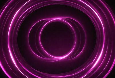 The primary subject of the image is a purple circle with a pink ring around it. The circle is located in the center of the image, and the pink ring is surrounding it. The setting appears to be a dark background, which contrasts with the bright colors of the circle and ring. The visual style of the image is a combination of digital art and illustration, creating a unique and eye-catching design. The colors and mood of the image are predominantly purple and pink, giving it a vibr