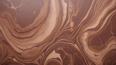 The primary subject of the image is a close-up of a brown, swirling pattern on a surface. The setting appears to be a wall or a piece of artwork, with a textured and intricate design. The visual style of the image is a combination of a photo and a digital artwork, creating a unique and captivating appearance. The dominant colors in the image are brown and beige, giving the scene a warm and earthy tone.